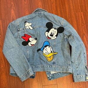 Zara for Disney Blue Denim Jacket with Cartoon Patches